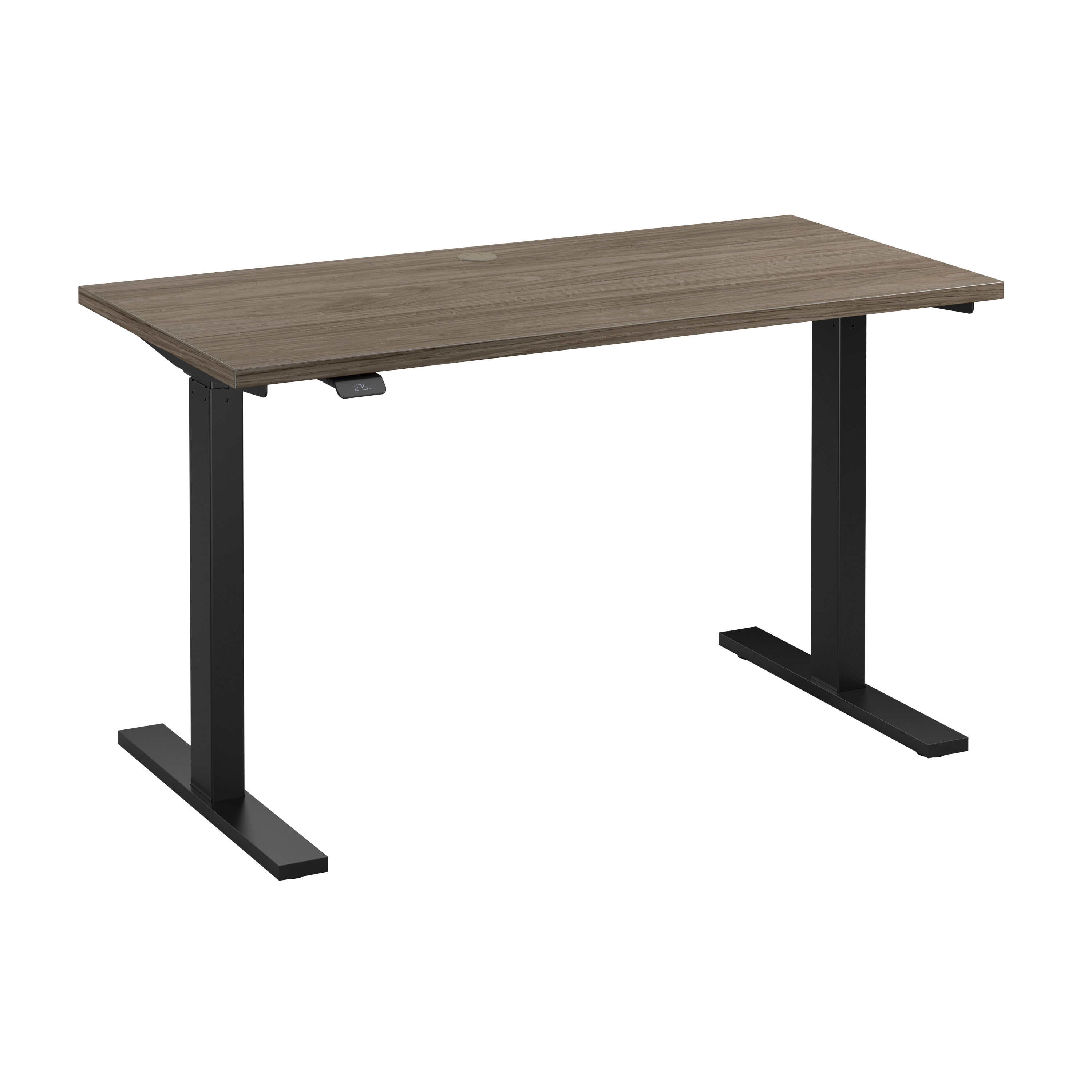 Bush Business Furniture Move 60 Series 48W x 24D Electric Height Adjustable Standing Desk in Modern Hickory with Black Base - 47.6" Width x 23.62" Depth x 47.69" Height