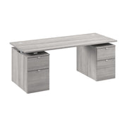 Bush Business Furniture Stratus&nbsp;72W x&nbsp;30D Electric Height Adjustable Standing Desk with Drawers in Platinum Gray with Metallic Gray Base - 71.02" Width x 29.37" Depth x 27.44" Height
