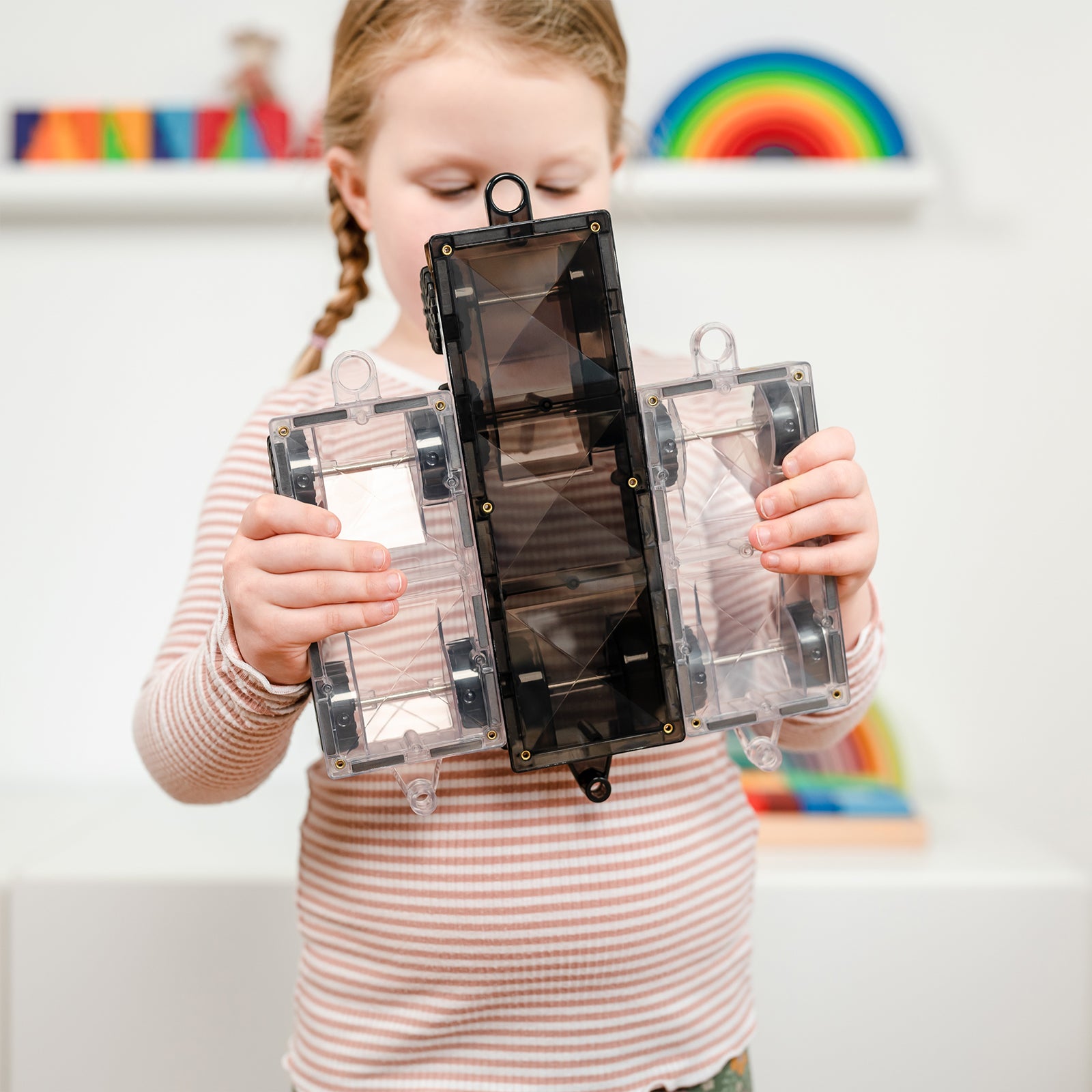 Magnetic Tiles Rainbow Transport Pack, 50 Pieces