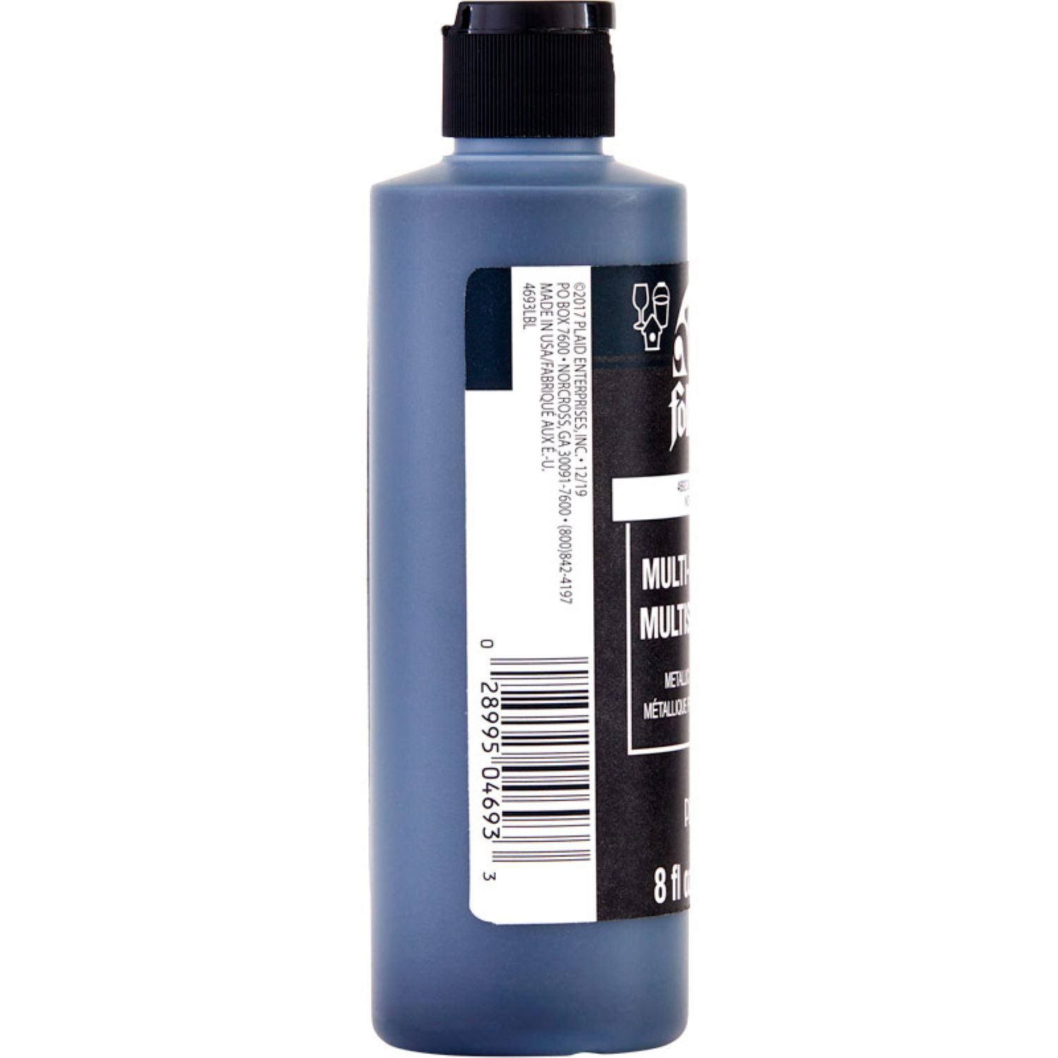 Acrylic Paint Metallic, 8oz., Charcoal Black