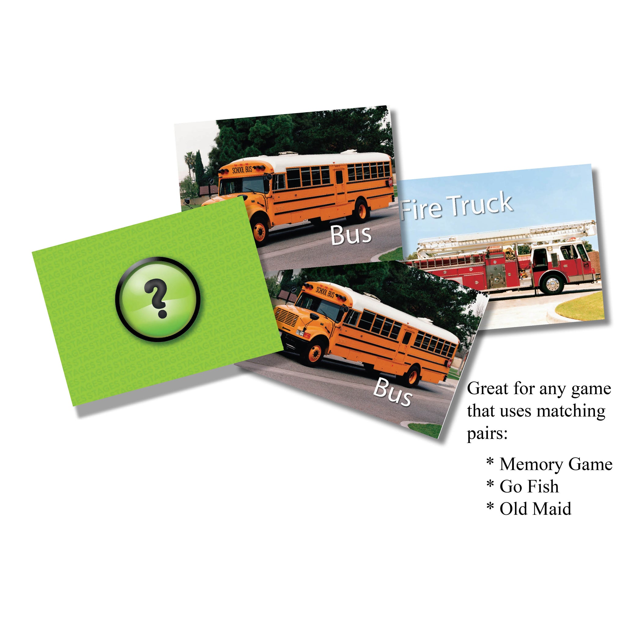 Photographic Memory Matching Game, Vehicles