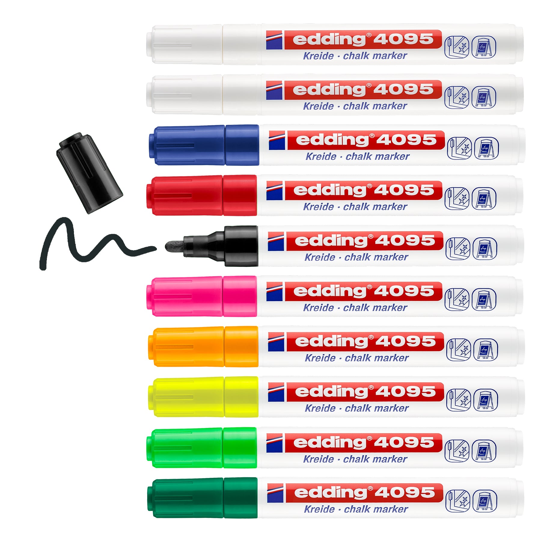 edding 4095 Chalk Marker - Box of 10 - Assorted