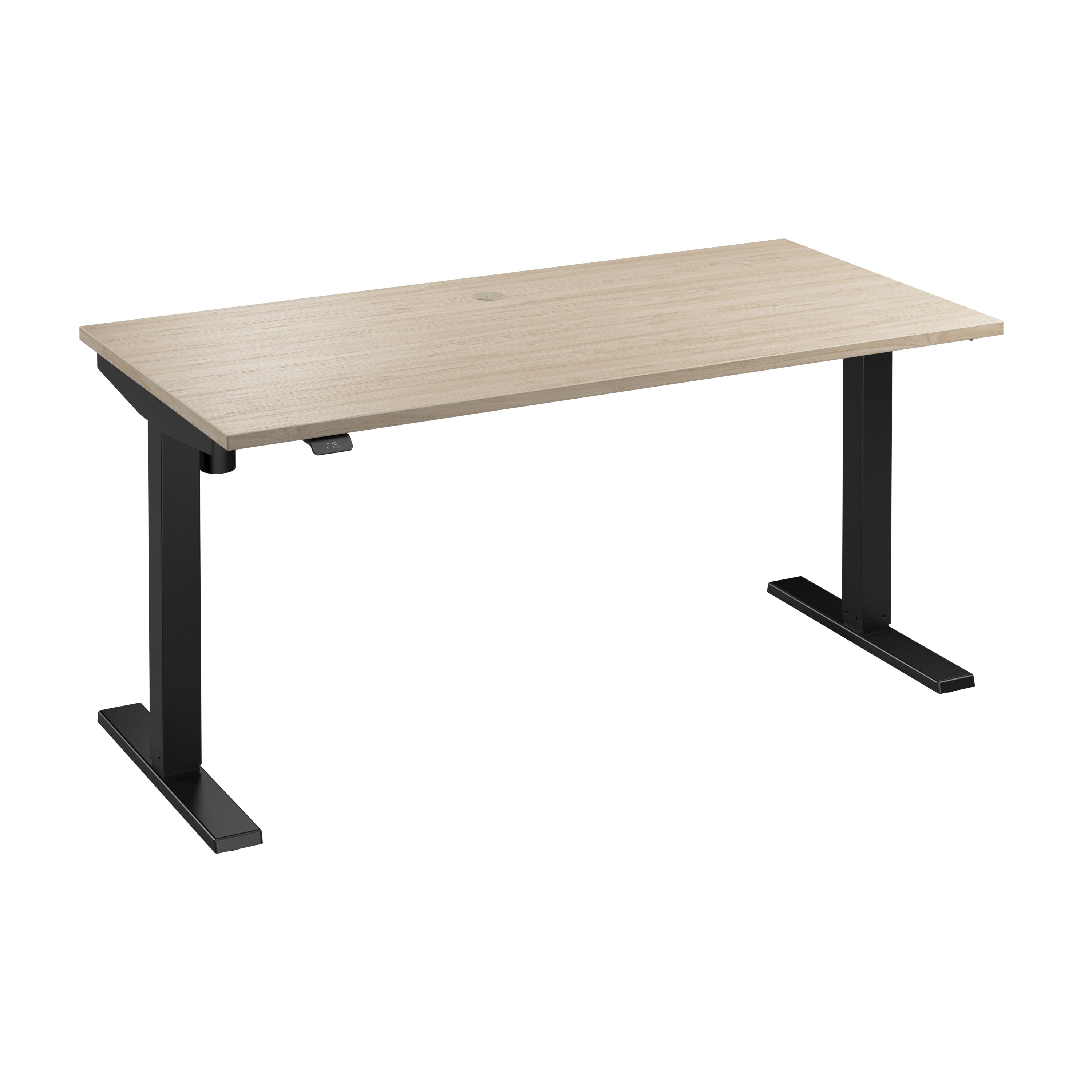 Bush Business Furniture Move 40 Series 60W x 30D Electric Height Adjustable Standing Desk in Natural Elm with Black Base - 59.45" Width x 29.37" Depth x 28.17" Height