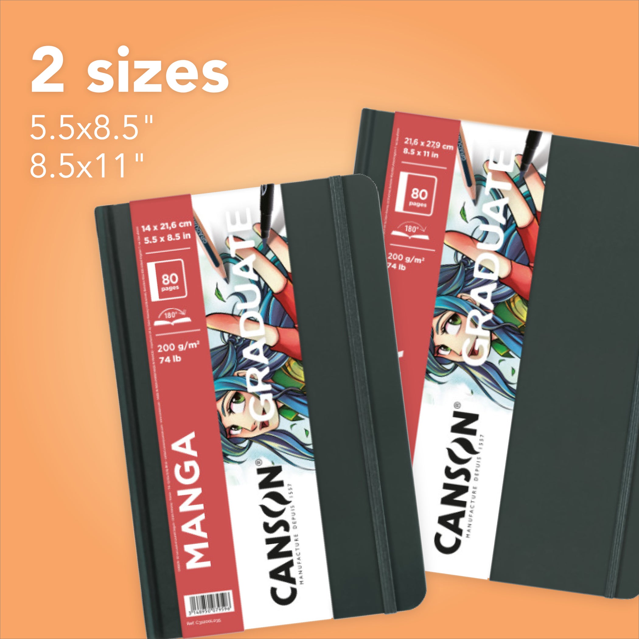 Graduate Manga Art Book, Hard Cover Binding, 10 Sheet, 5.5x8.5 inch, 1 Count