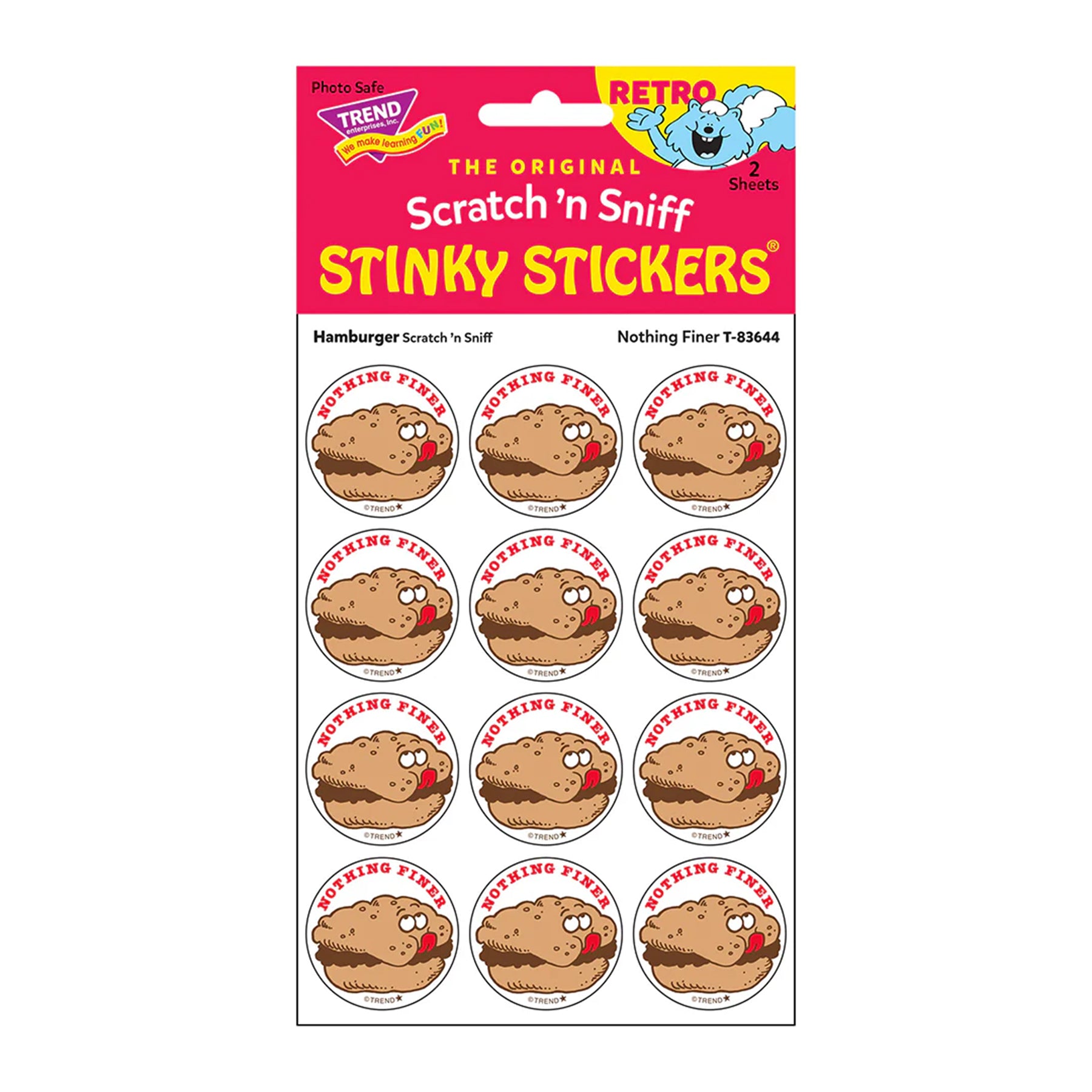 Nothing Finer/Hamburger scent Retro Scratch 'n Sniff Stinky Stickers®, 24 ct.