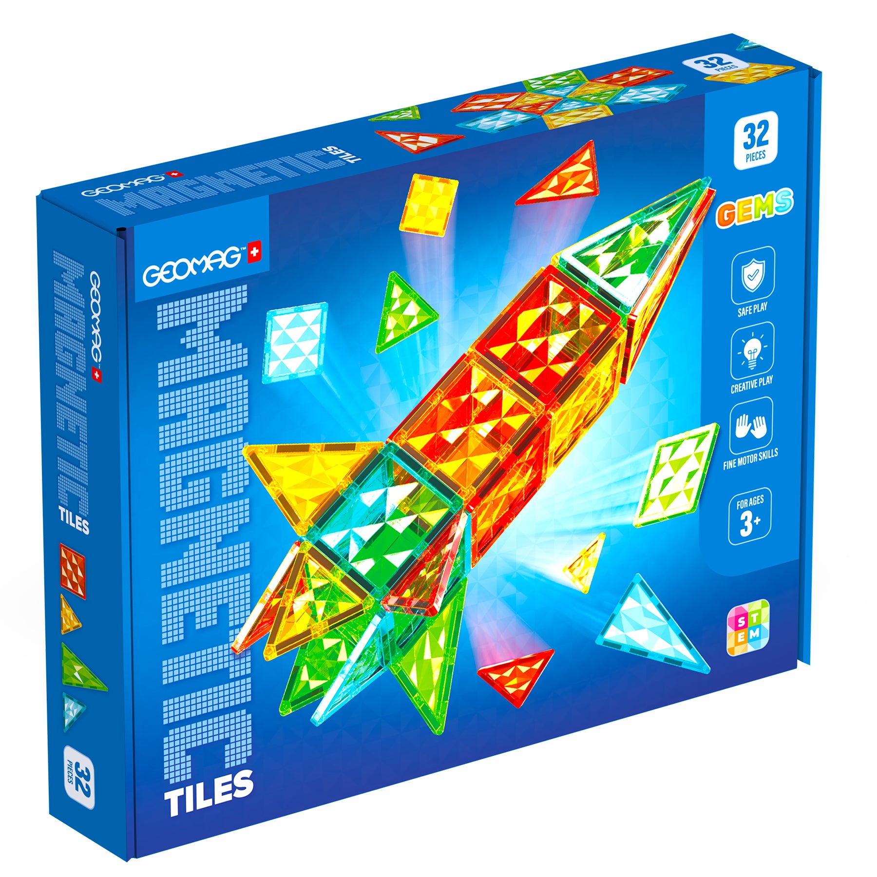 MAGNETIC TILES GEMS ROCKET 32PCS