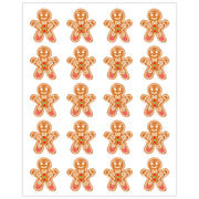 Gingerbread Cookies Stickers, Pack of 72