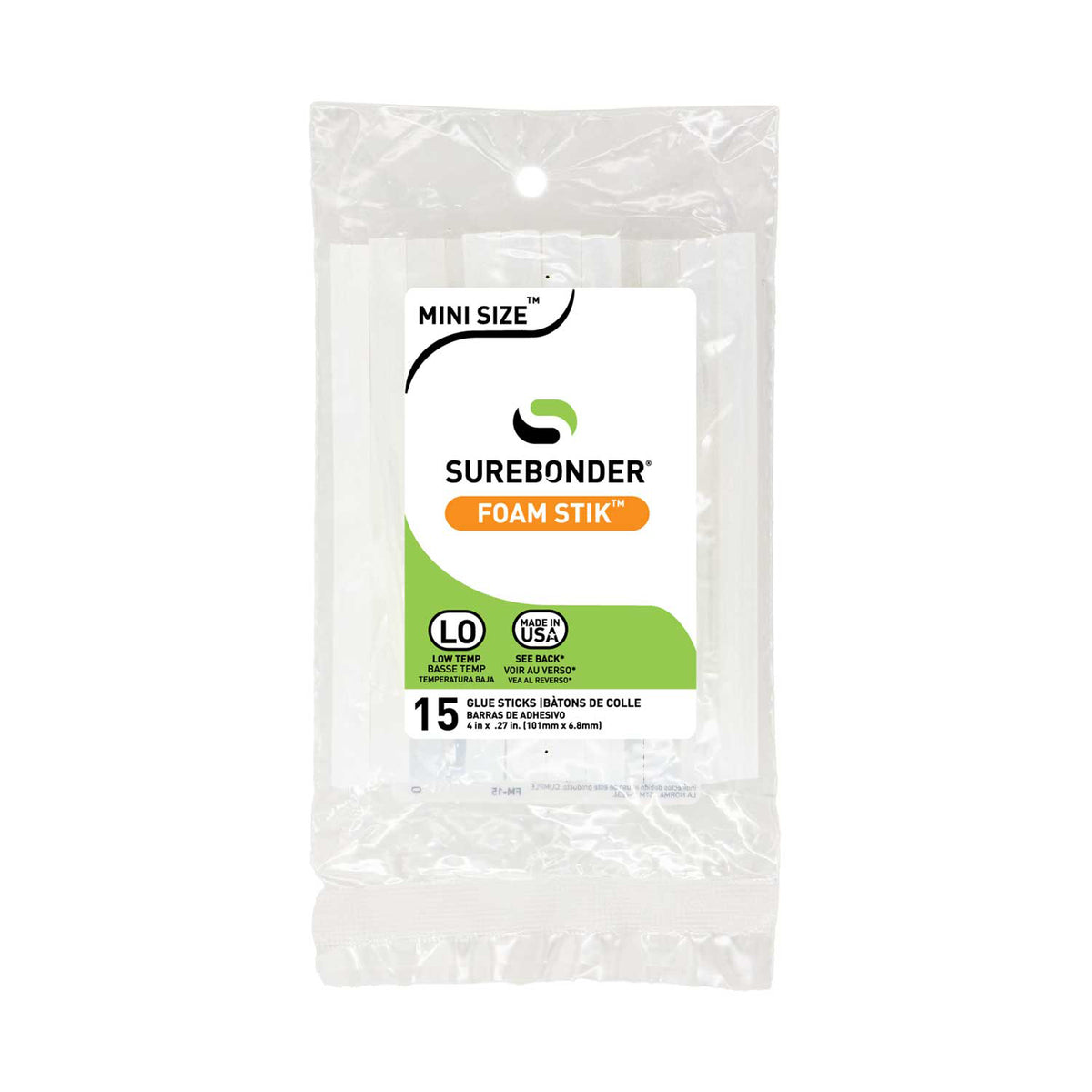 (5 PK) FOAM LW TMP GLU STIX 4IN15PK