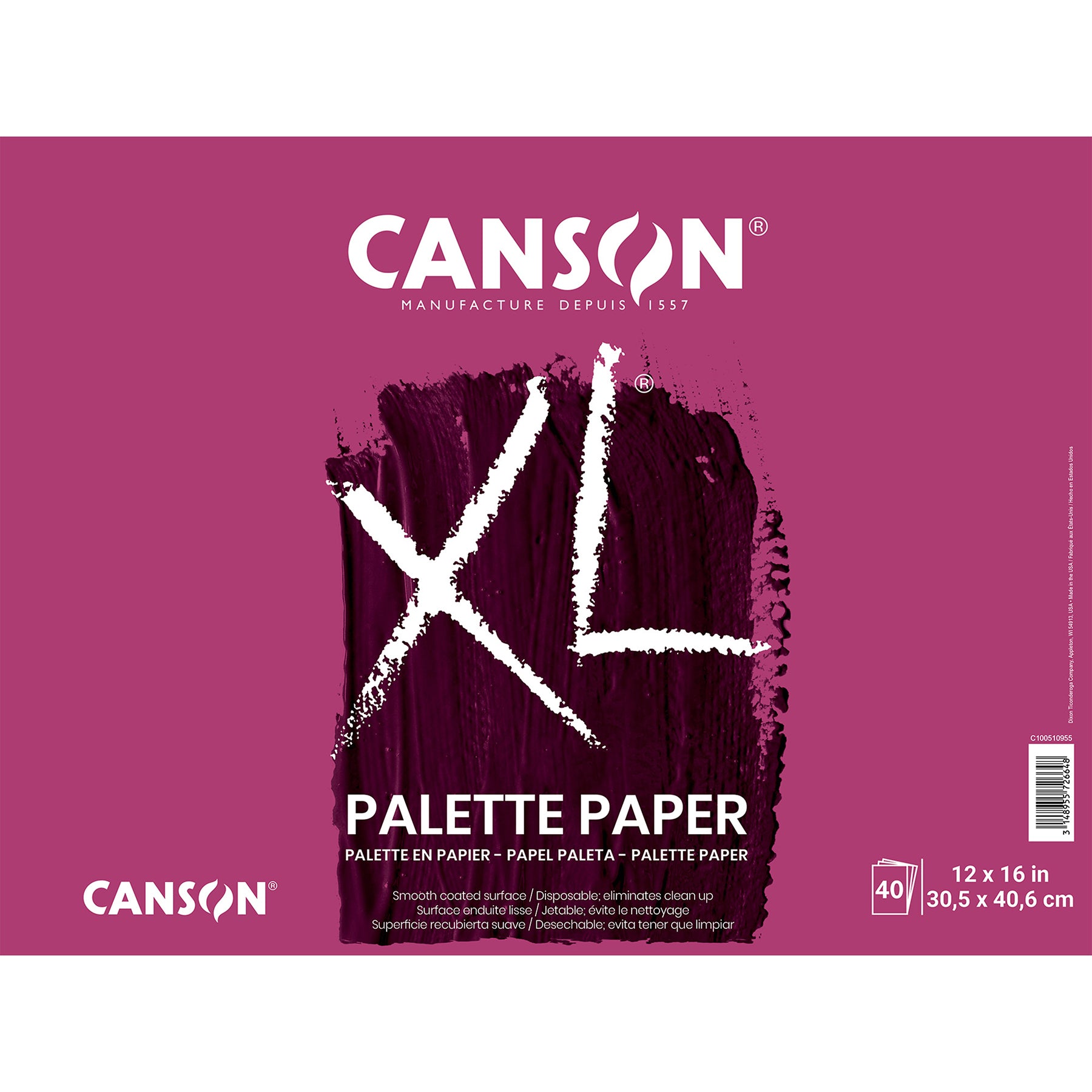 XL Series Palette Pad, Foldover Binding, 10 Sheet, 12x16 inch, 1 Count