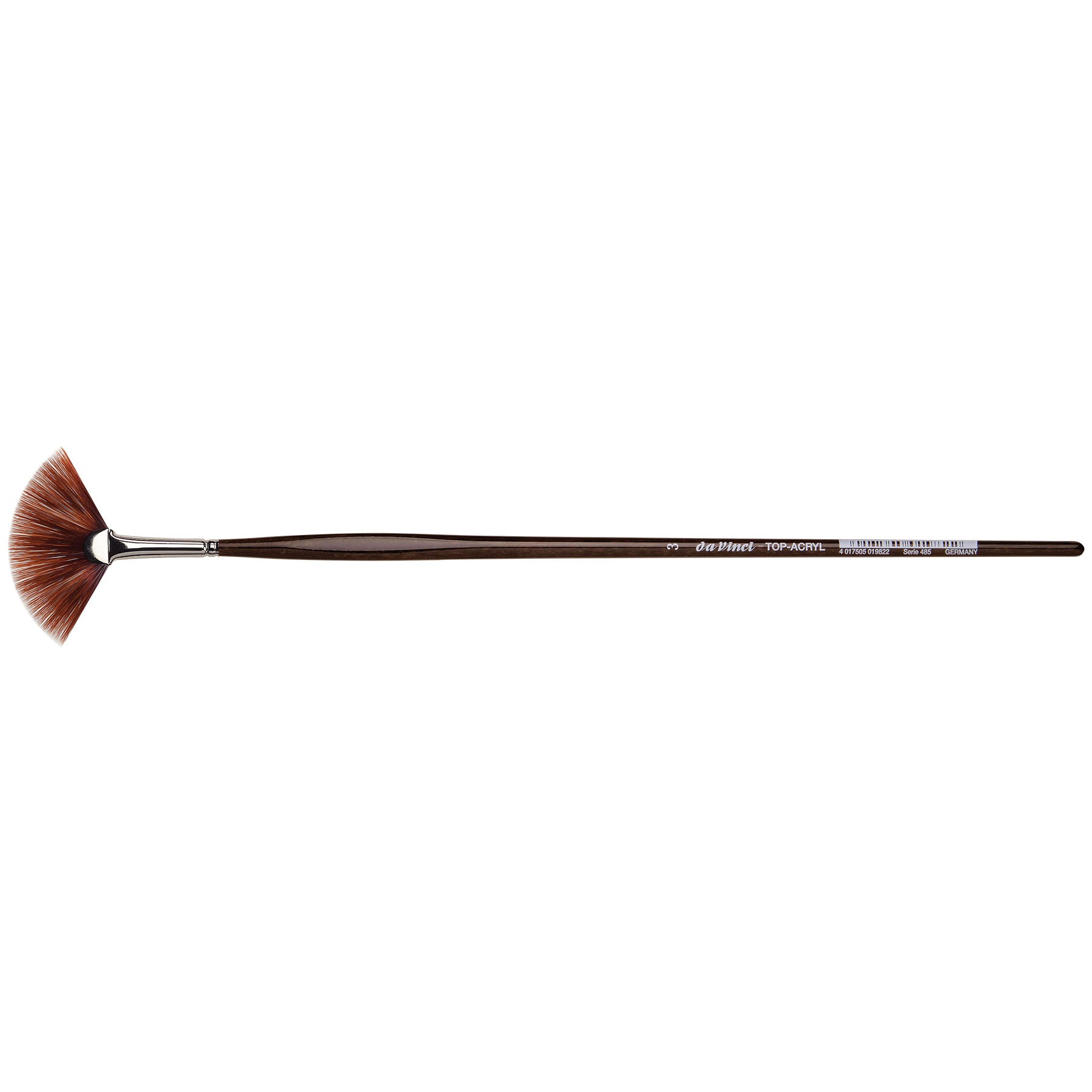 TOP-ACRYL Red-Brown Brush, Synthetic, Acrylic & Oil, Fan, Series 485, Size 3