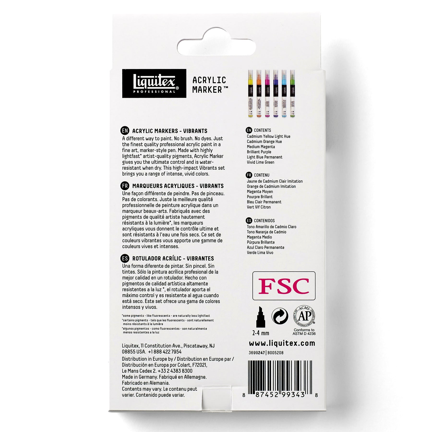 LQ Paint Marker Fine 6 Set - Vibrants