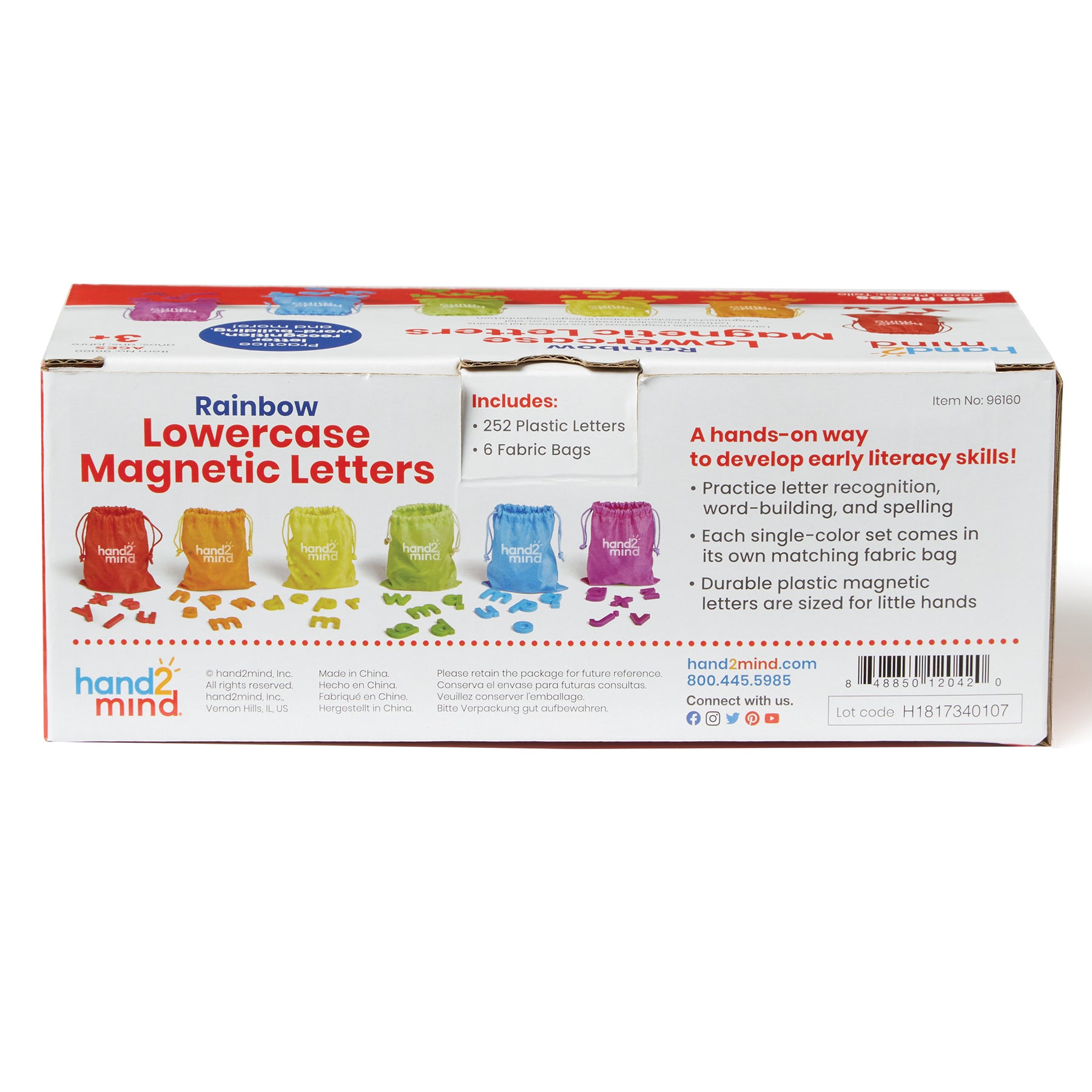 Rainbow Lowercase Magnetic Letters, 6 Sets of 42 Letters