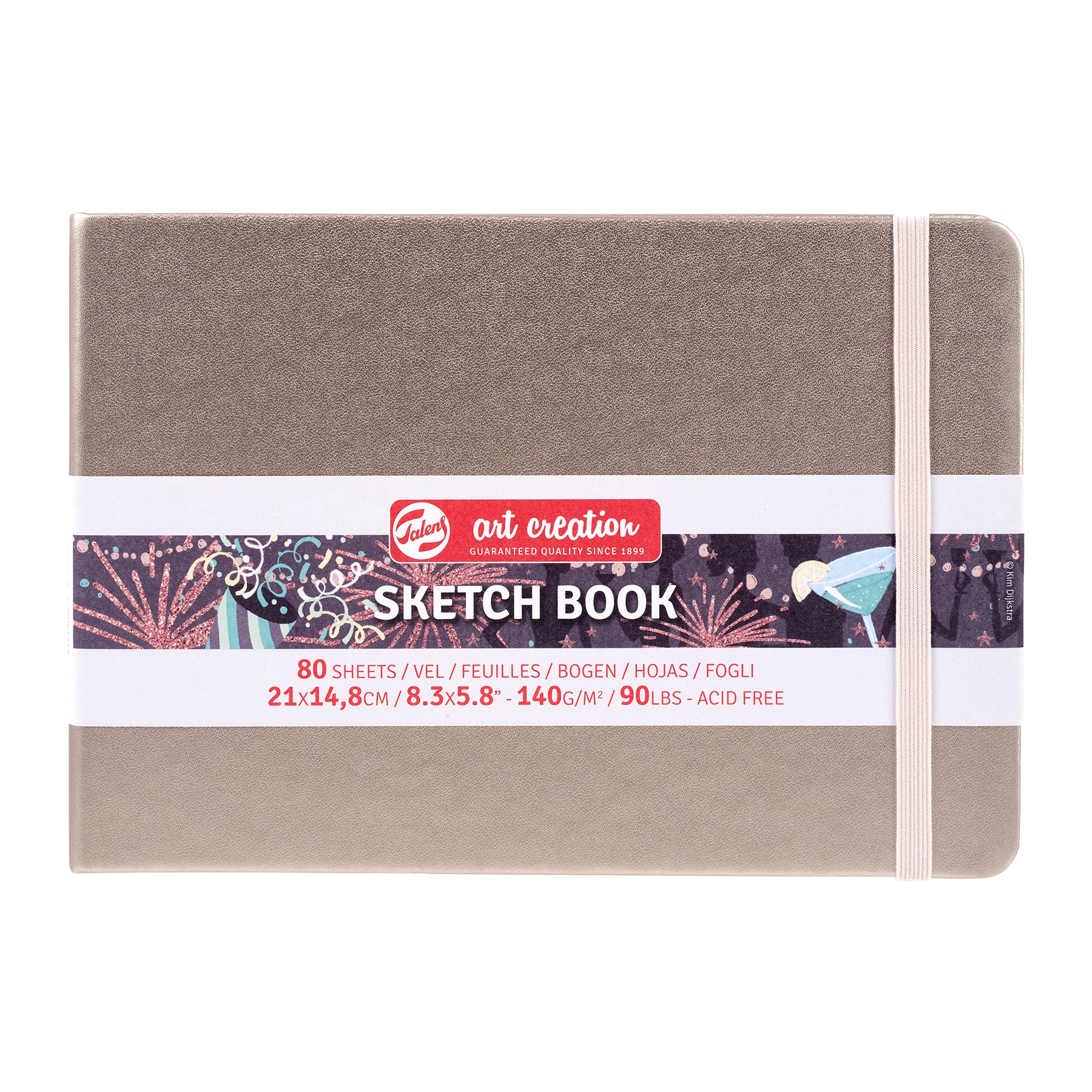 Sketchbook, 80 Sheets, 90lbs, Pink Champagne Cover, 8.3" x 5.8" (A5)