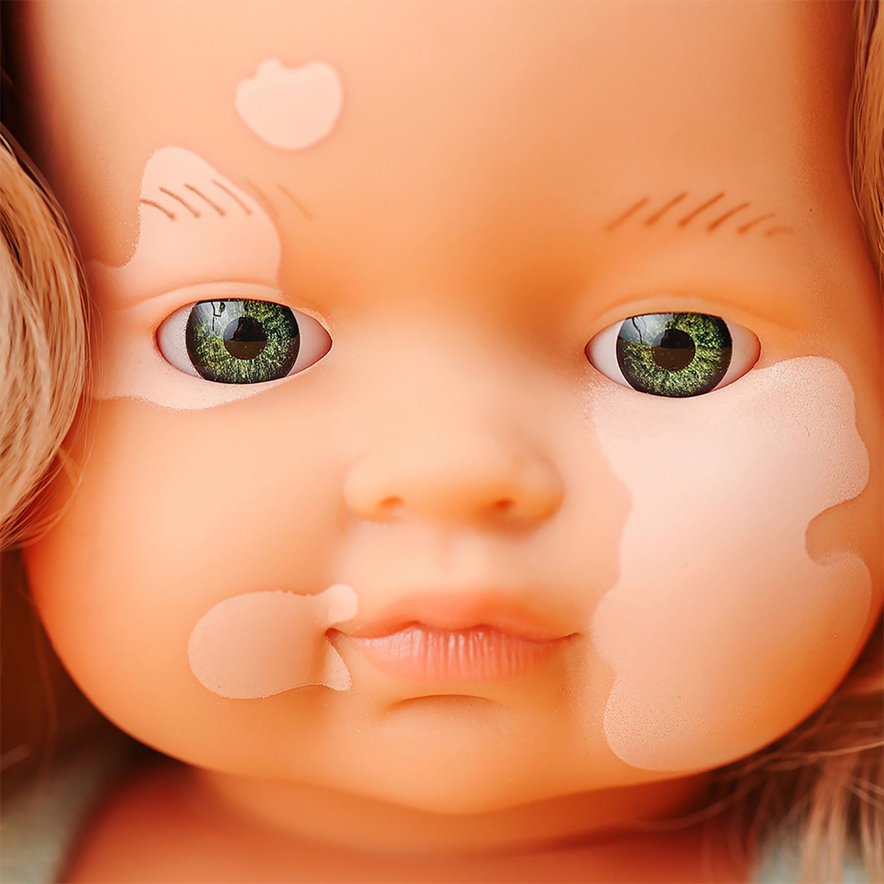 Anatomically Correct 15" Baby Doll, Caucasian Blonde Girl with Vitiligo