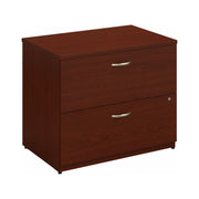 Bush Business Furniture Series C Lateral File Cabinet in Mahogany - 35.67" Width x 23.35" Depth x 29.84" Height