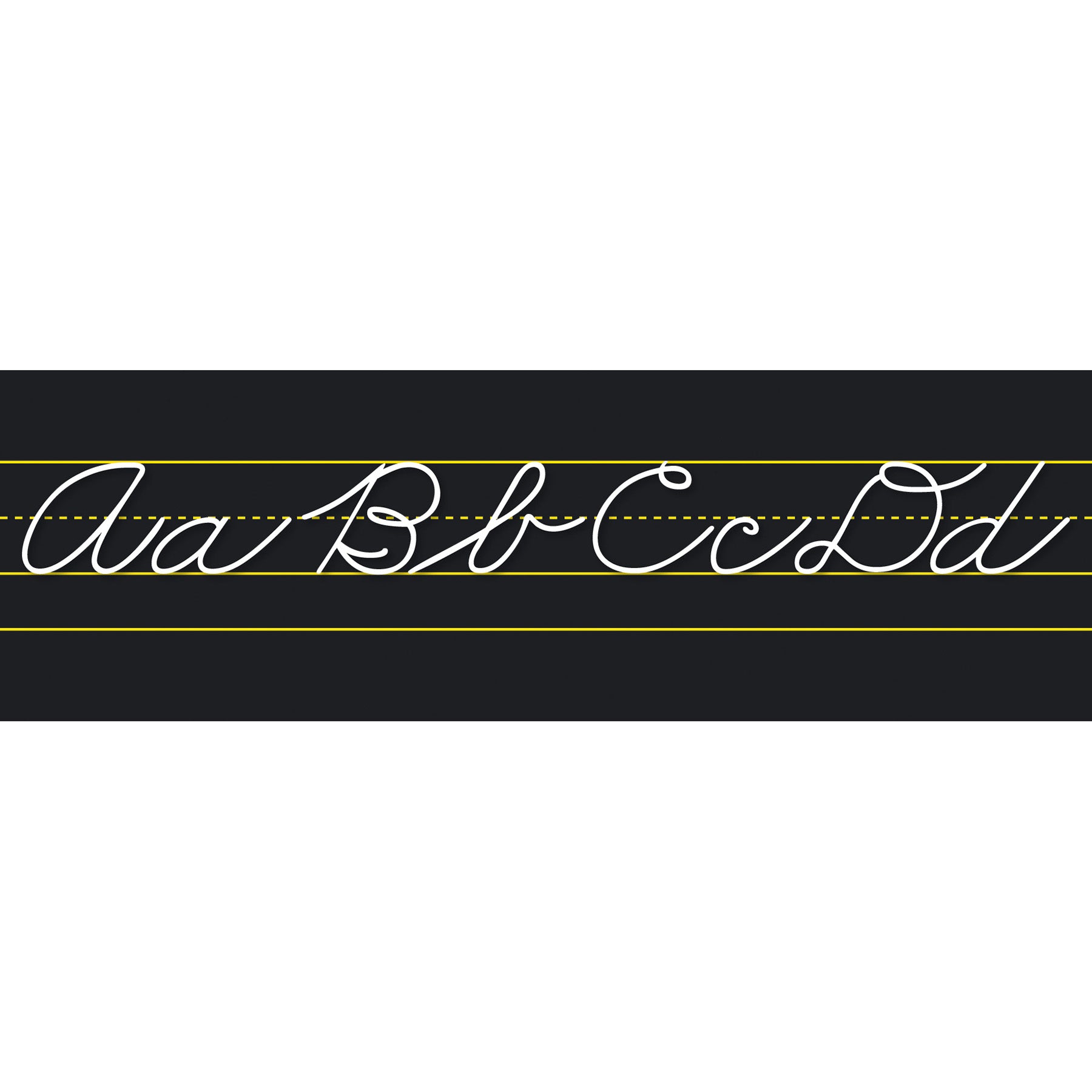 Alphabet Lines Black Traditional Cursive