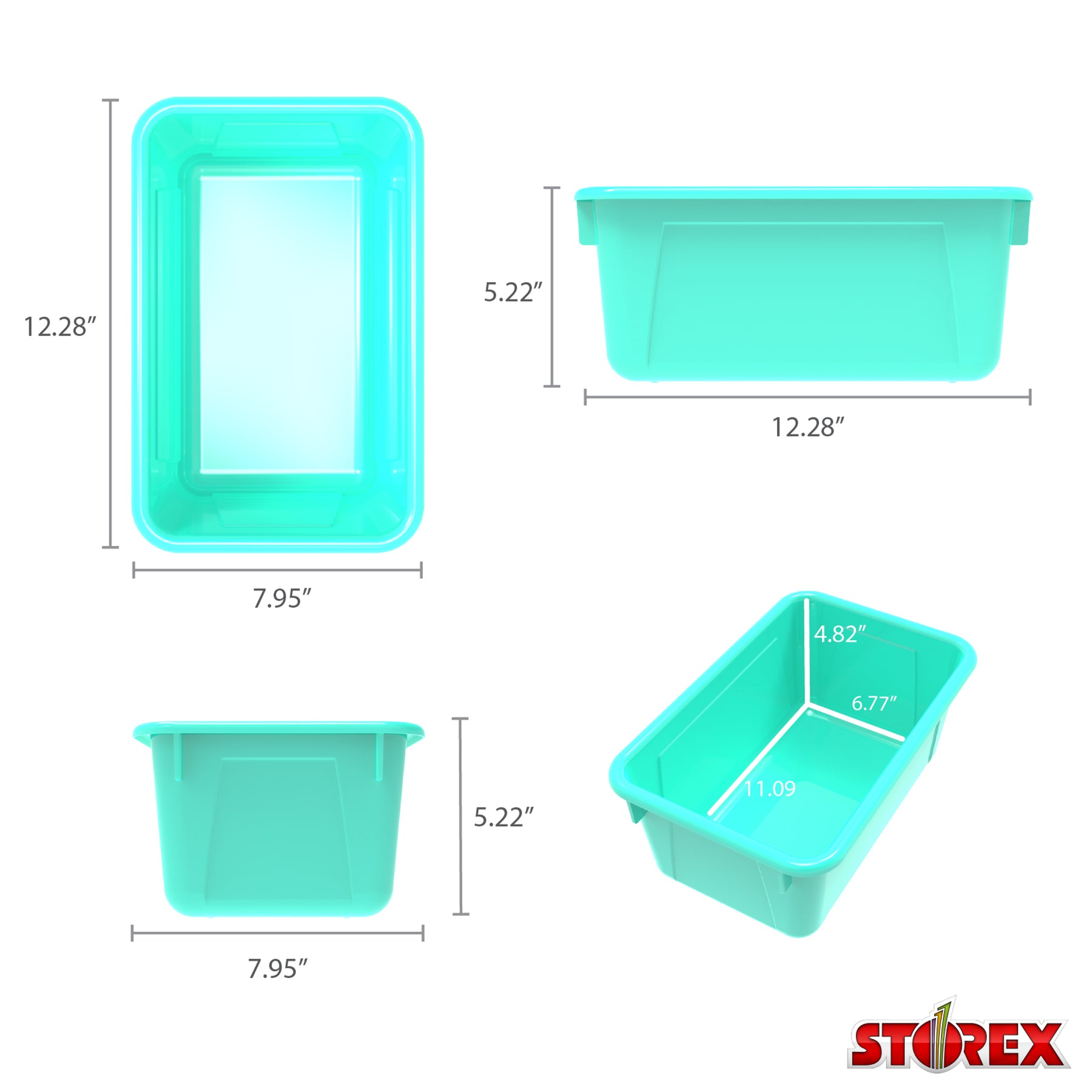 Small Cubby Bin, Teal