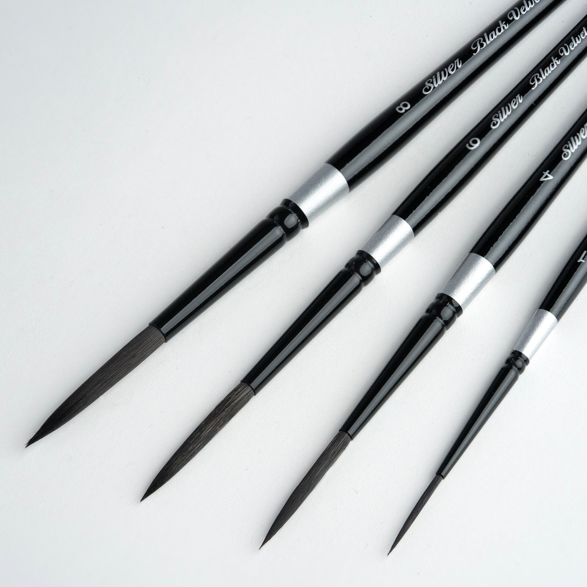 Black Velvet Liner Brushes, Set of 4