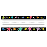 Star Bright Colorful Stars on Black Name Plates, Pack of 36