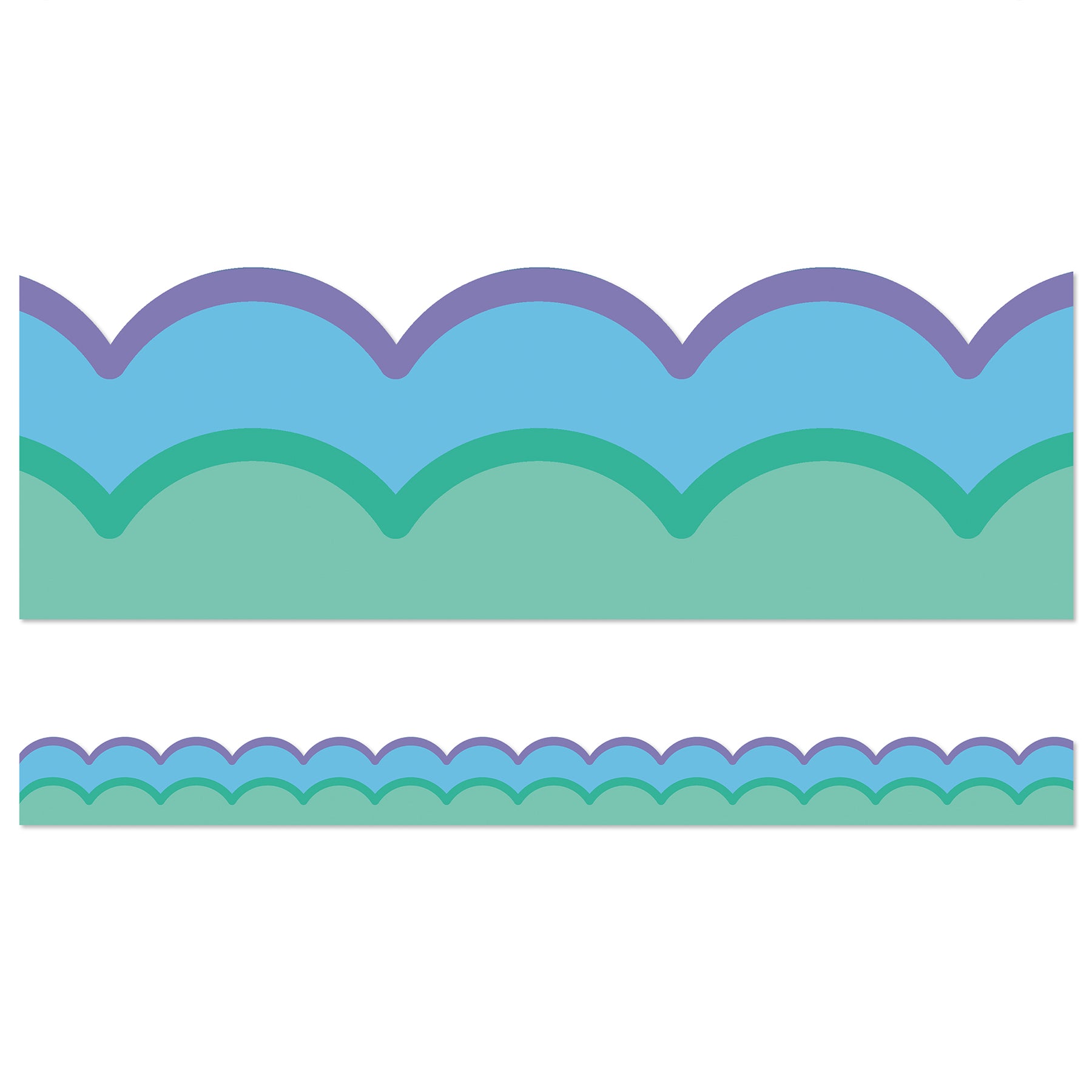 Happily Ever Elementary Retro Remix Cool Waves Scalloped Bulletin Board Borders, 39 Feeet