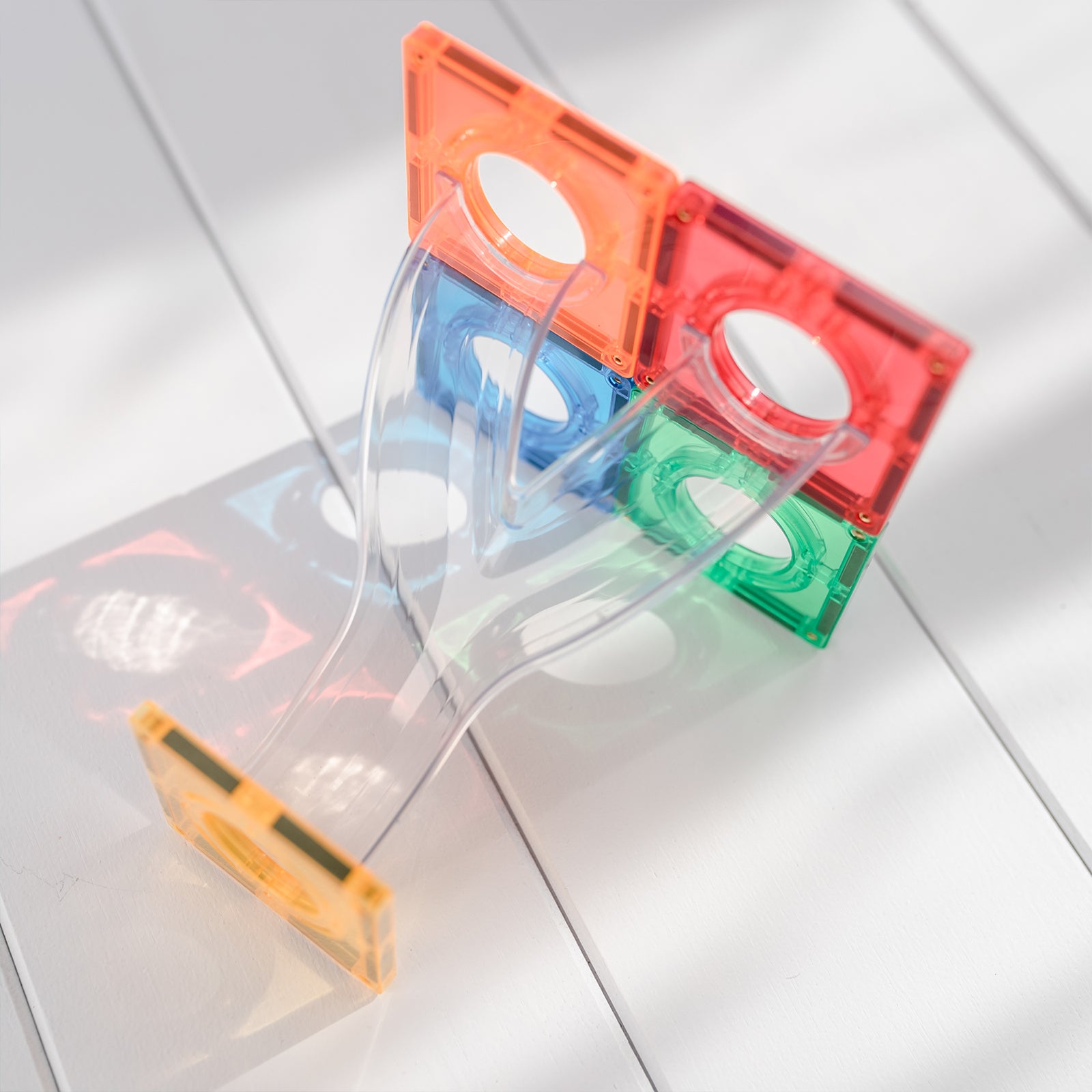 Magnetic Tiles Rainbow Ball Run Pack, 92 Pieces