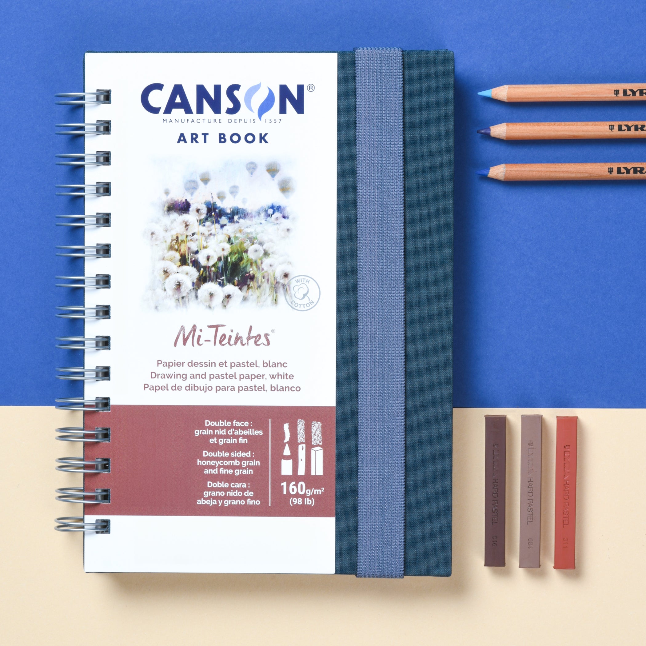 Artist Series Mi-Teintes Pastel & Drawing Art Book, Fabric Cover, Side Wire Binding, 80 Sheet, 5.8x8.3 inch, 1 Count