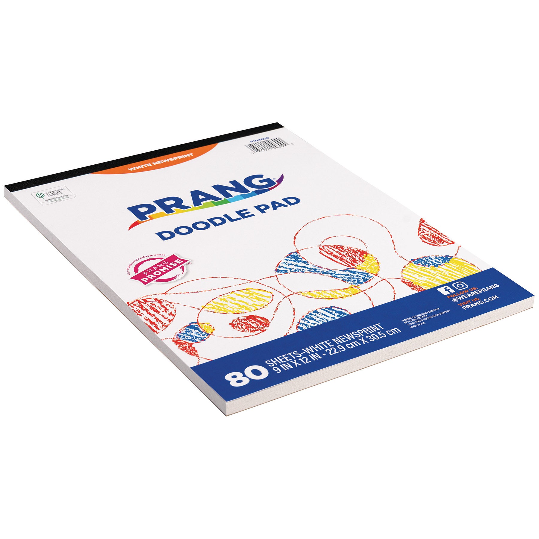 Doodle Pad, White, 9" x 12", 80 Sheets