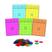 Bingo Card and Counters Set - 100 chips and 6 Bingo colored cards