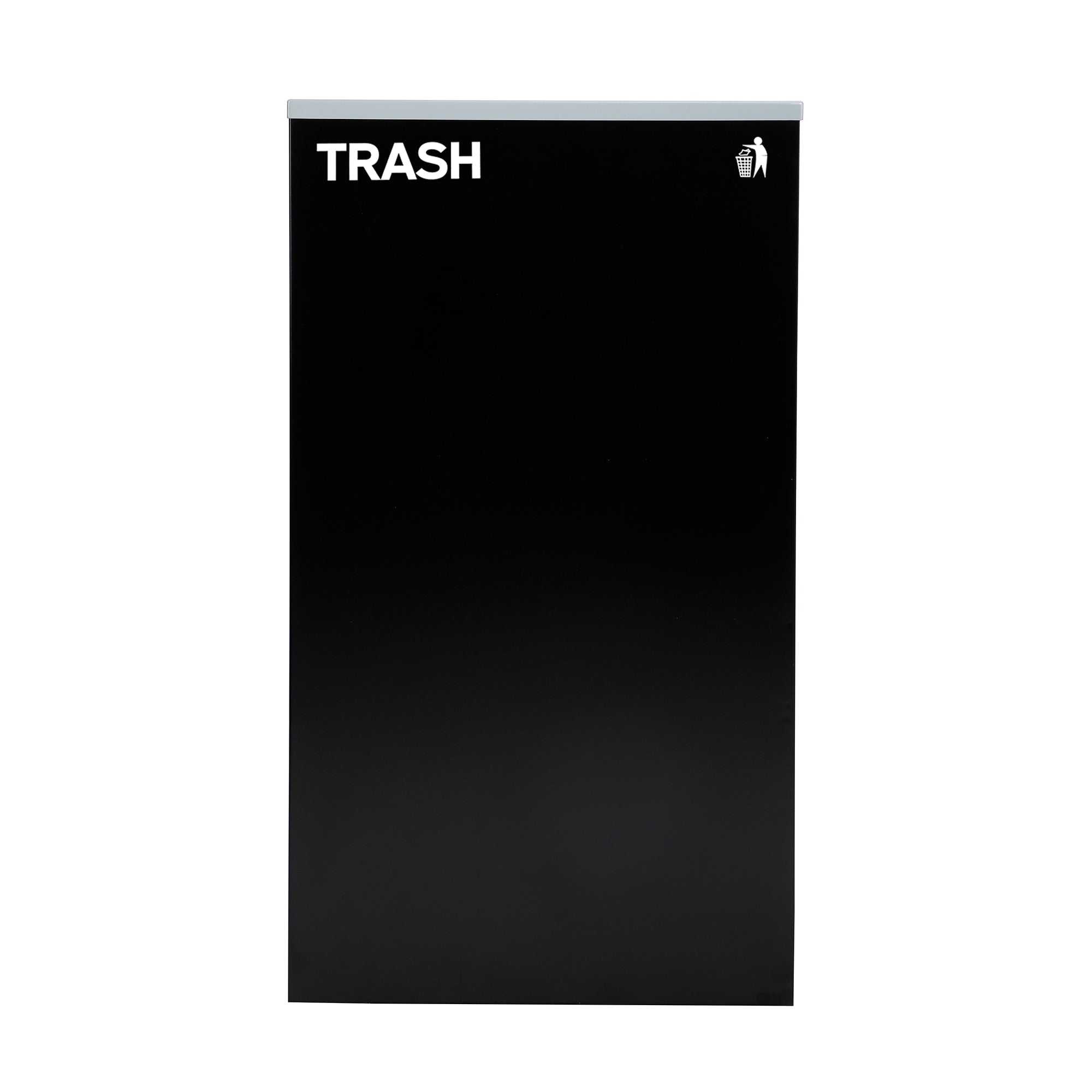 Alpine Industries 87 Gal. 3-Stream Black Steel Square Open Top Trash Can Compost and Blue Recycling Station