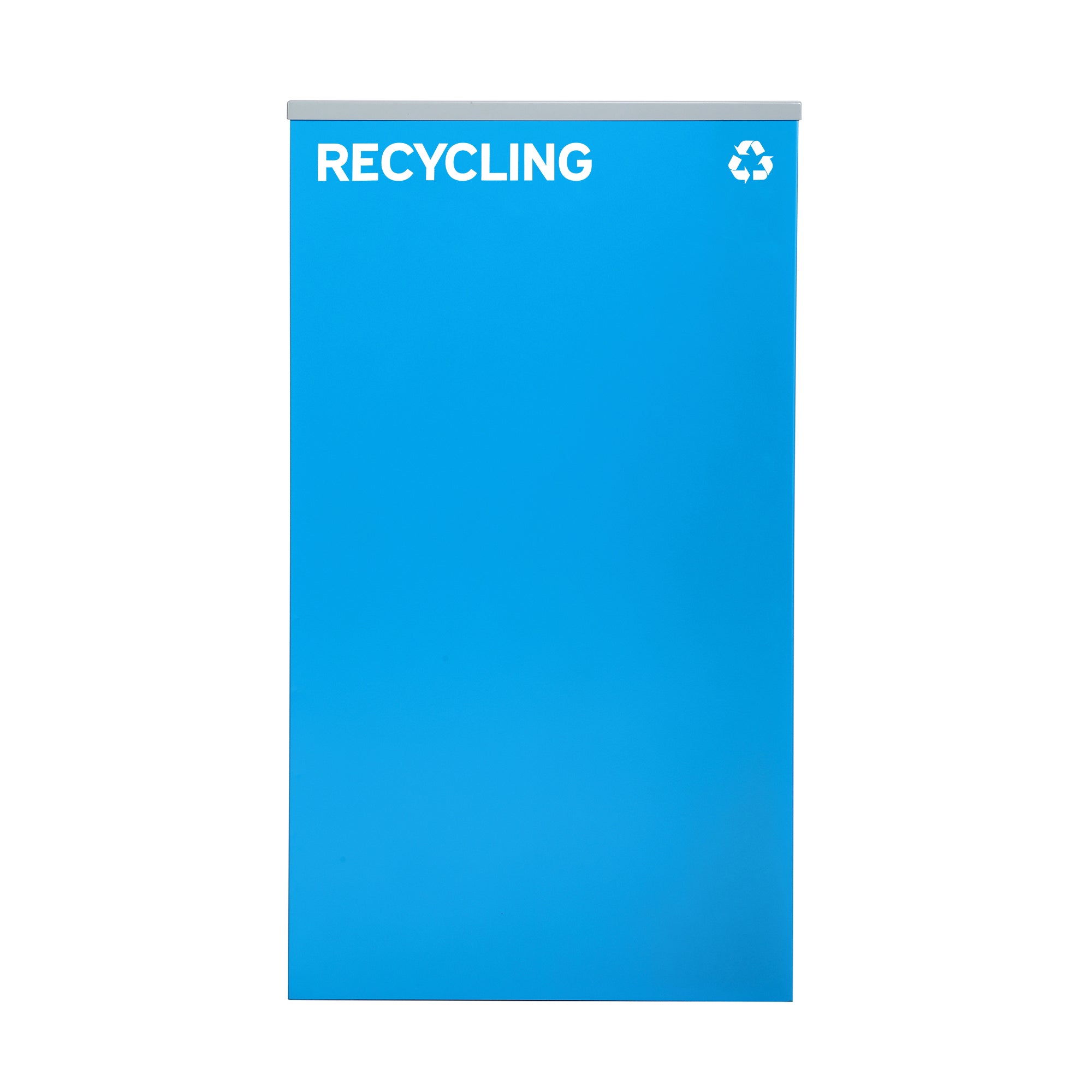 Alpine Industries 58-Gallon 2-Stream Black Steel-Blue Recycling Bin Station