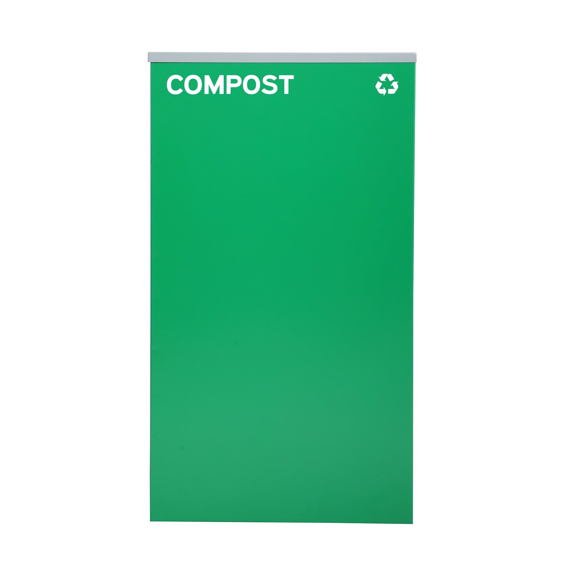 Alpine Industries 87 Gal. 3-Stream Steel Square Open Top Trash Can and Green Recycling Station and Compost Receptacle