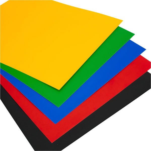 Colored Posterboard 11"x14" 100 pcs, 20 ea of Red,Yellow,Green,Blue,Black