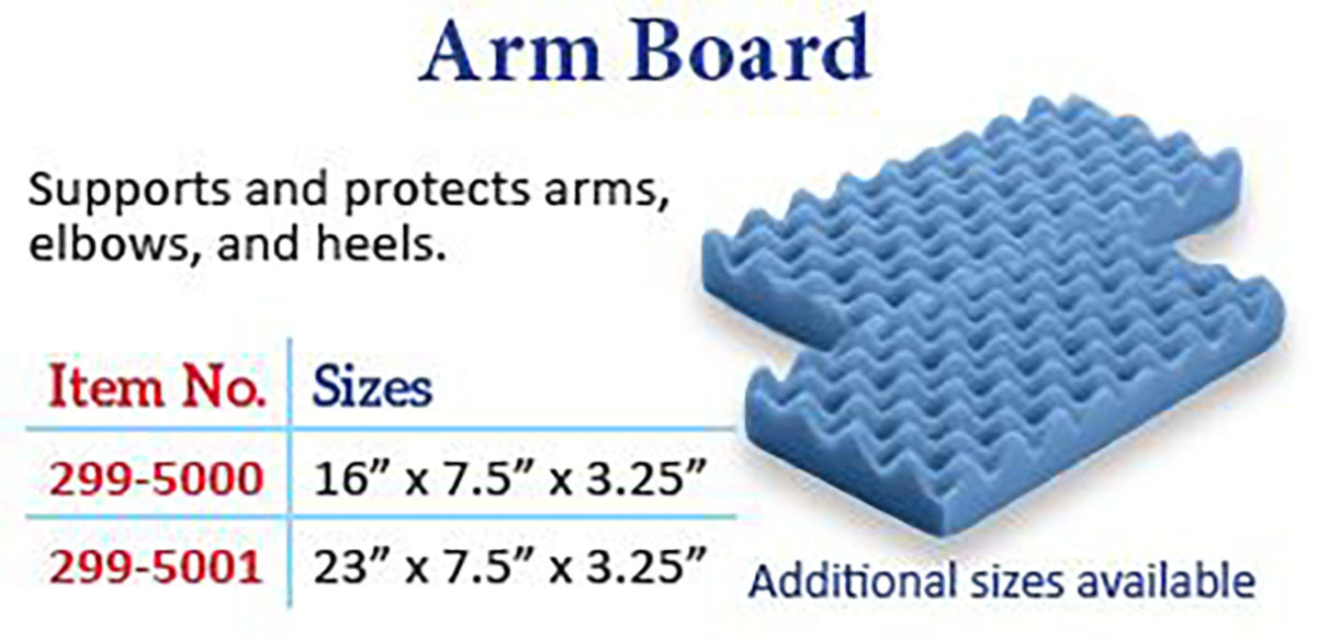 Arm Board Pad, 16"W x 7.5"D x 3.25"H, Case of 10