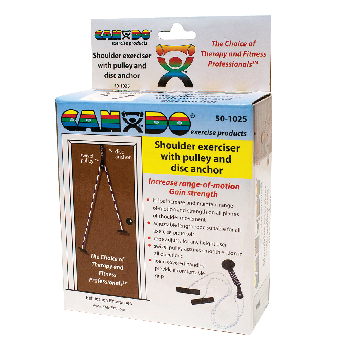 CanDo Overdoor Shoulder Pulley - Single Pulley with Door Disc, 25-pack