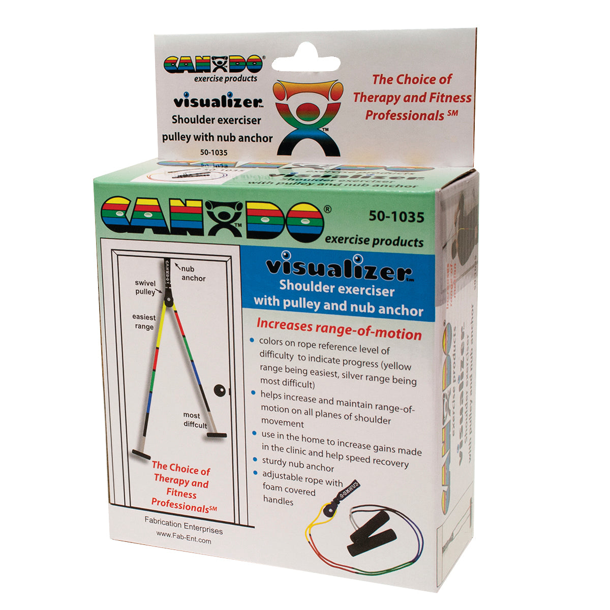 CanDo Overdoor Shoulder Pulley - Single Pulley with Door Strap - Visualizer Color System, 25-pack