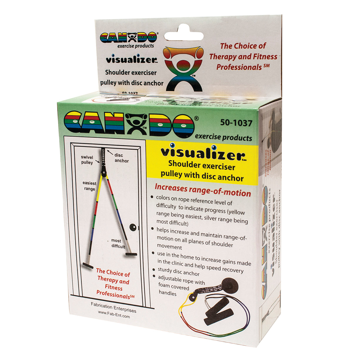CanDo Overdoor Shoulder Pulley - Single Pulley with Door Disc - Visualizer Color System