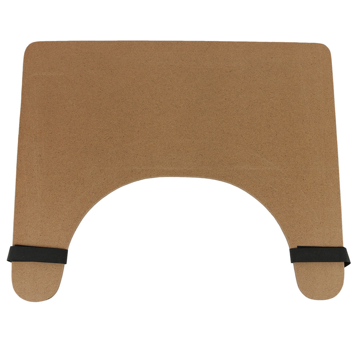 Wheelchair tray with rim and straps, 24" x 20", wood finish