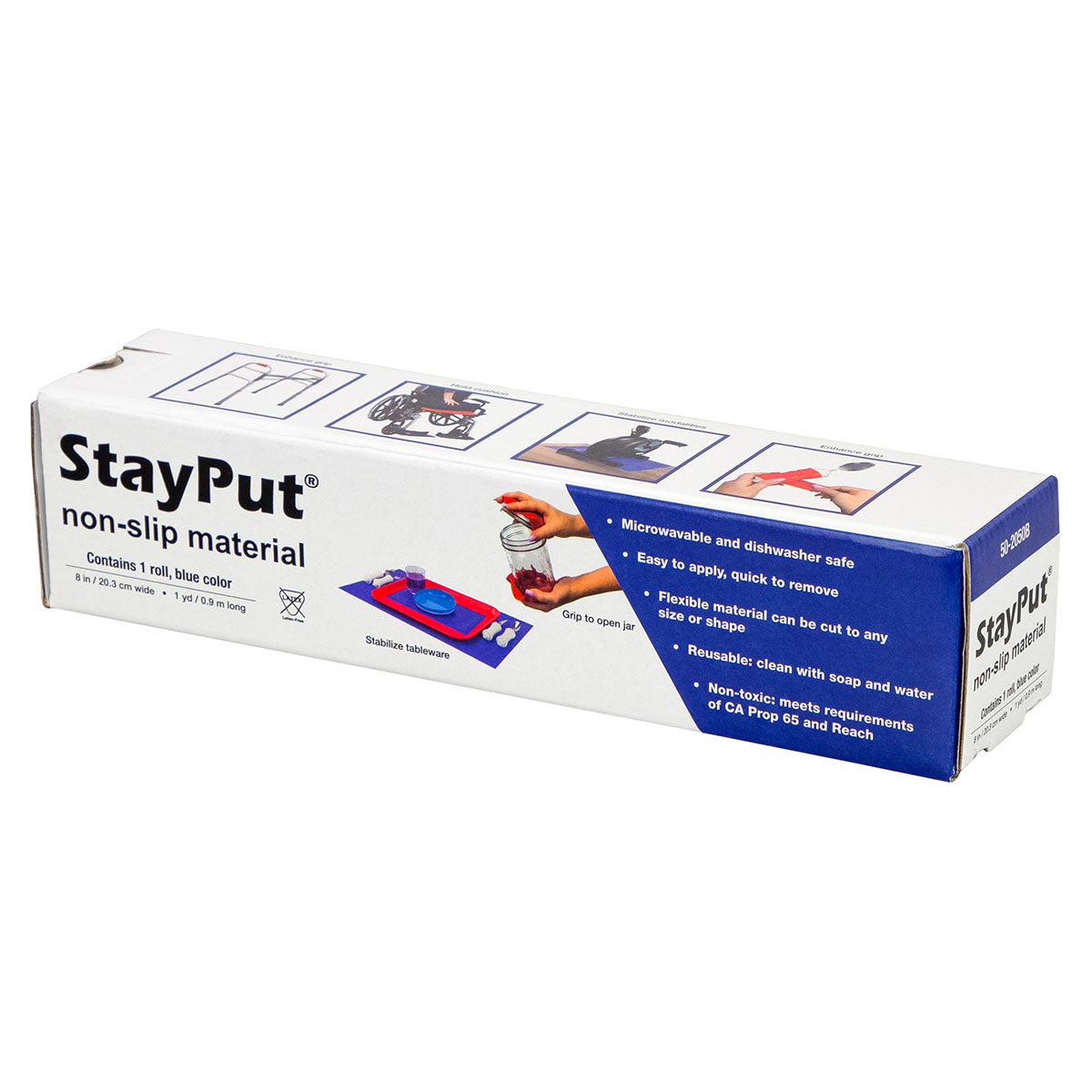 StayPut non-slip material, 8" x 1 yd roll, blue