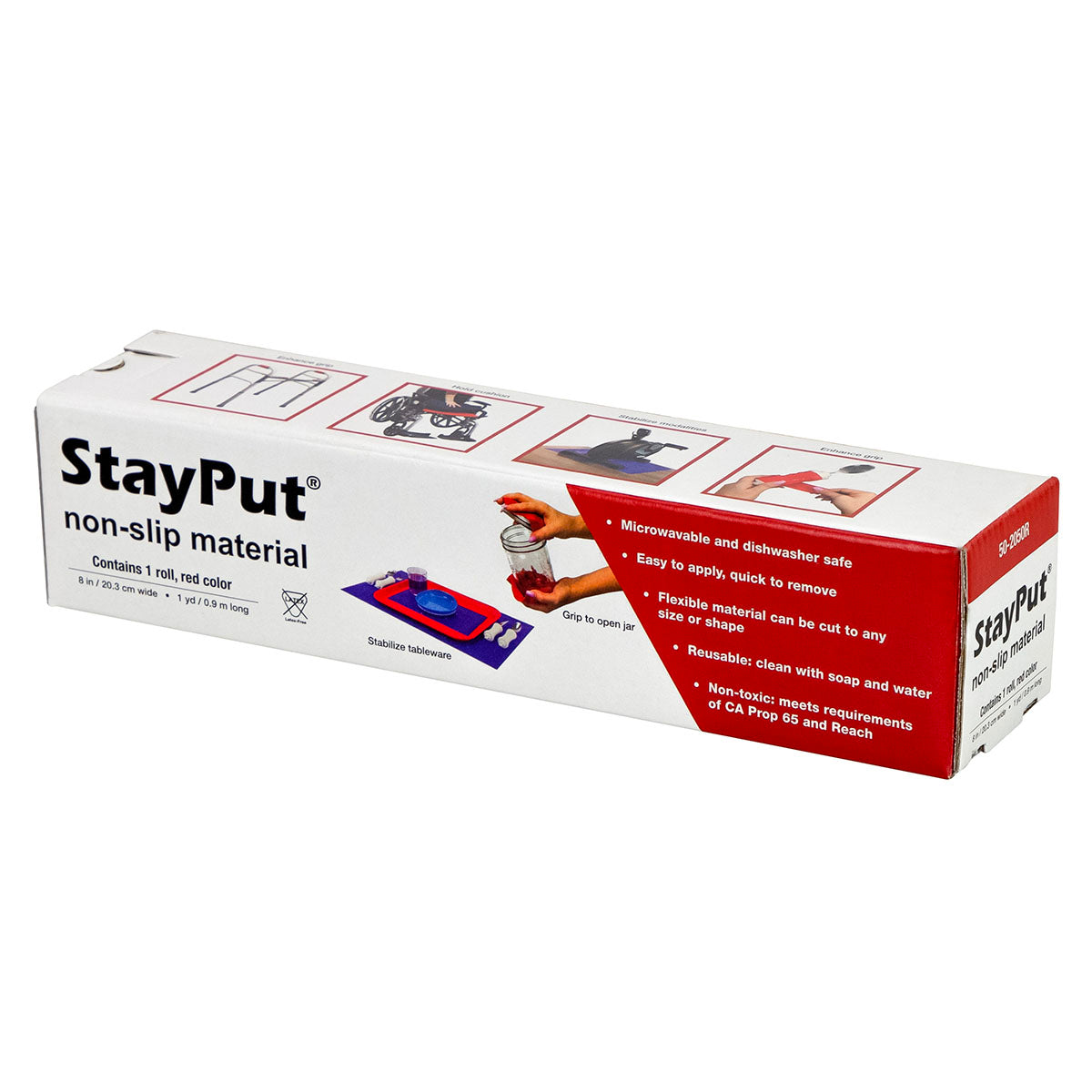 StayPut non-slip material, 8" x 1 yd roll, red