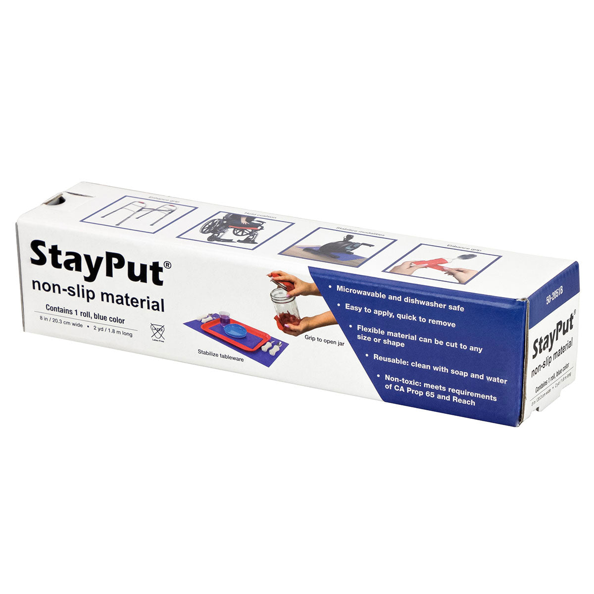 StayPut non-slip material, 8" x 2 yd roll, blue