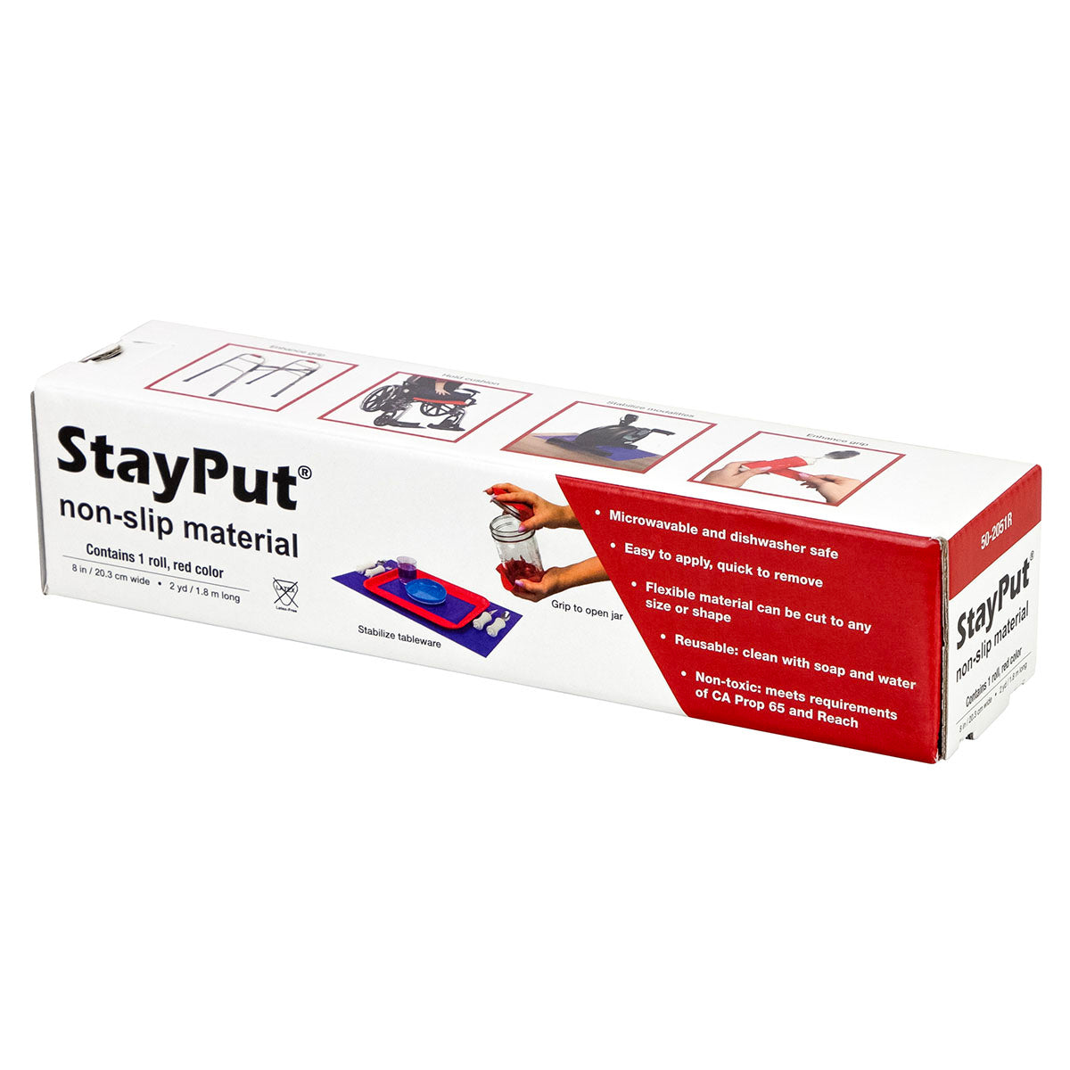 StayPut non-slip material, 8" x 2 yd roll, red
