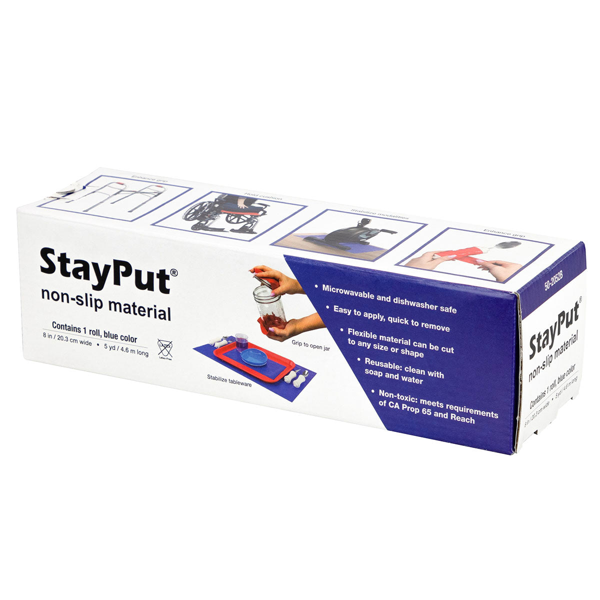 StayPut non-slip material, 8" x 5 yd roll, blue