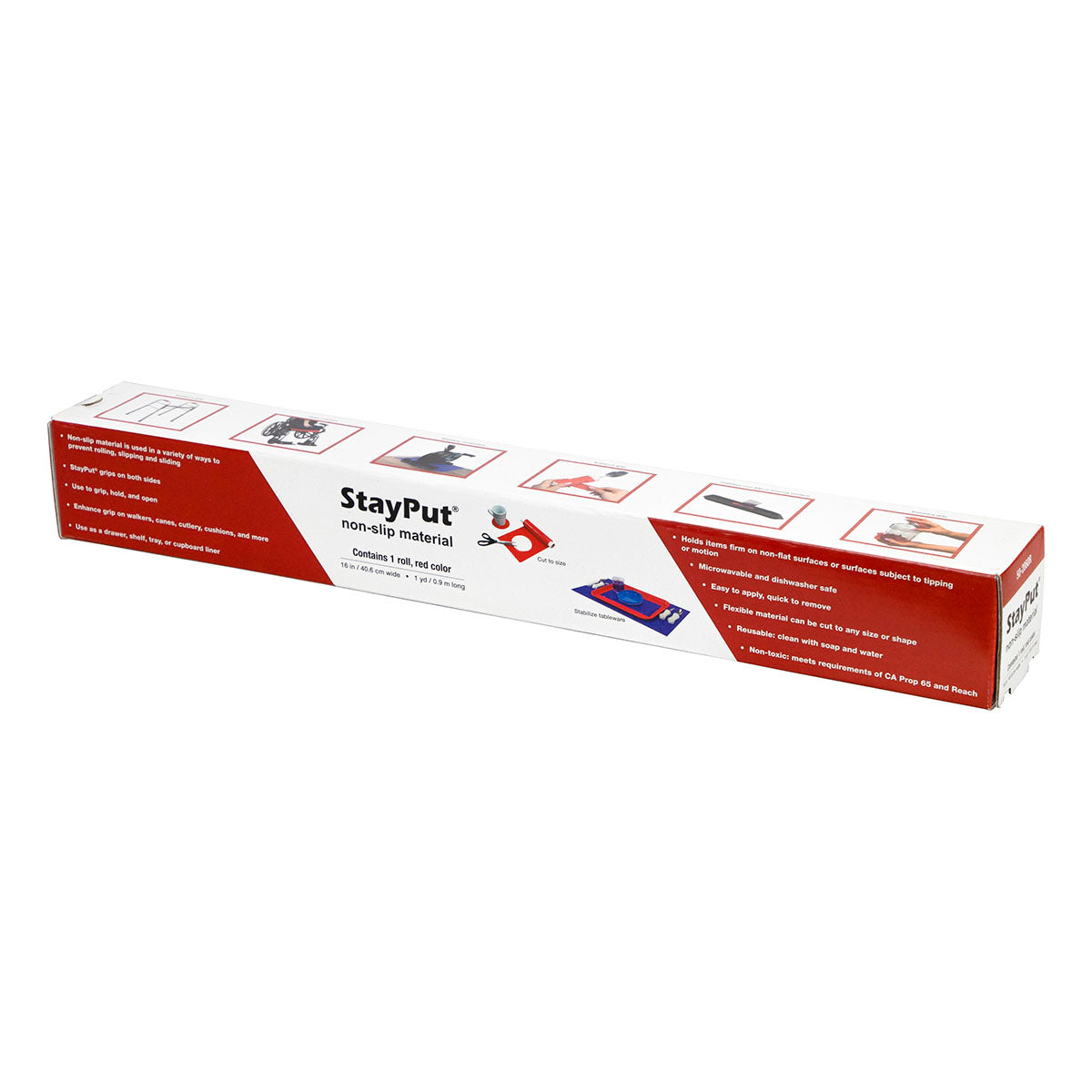 StayPut non-slip material, 16" x 1 yd roll, red