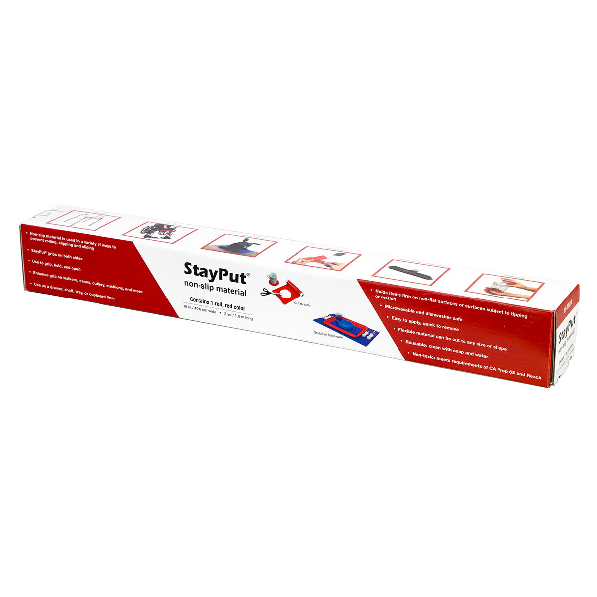 StayPut non-slip material, 16" x 2 yd roll, red