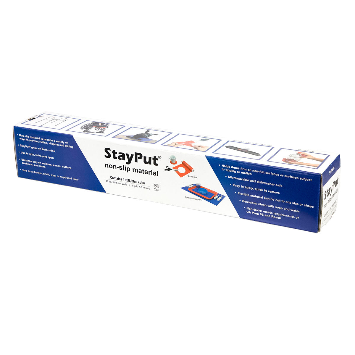 StayPut non-slip material, 16" x 5 yd roll, blue