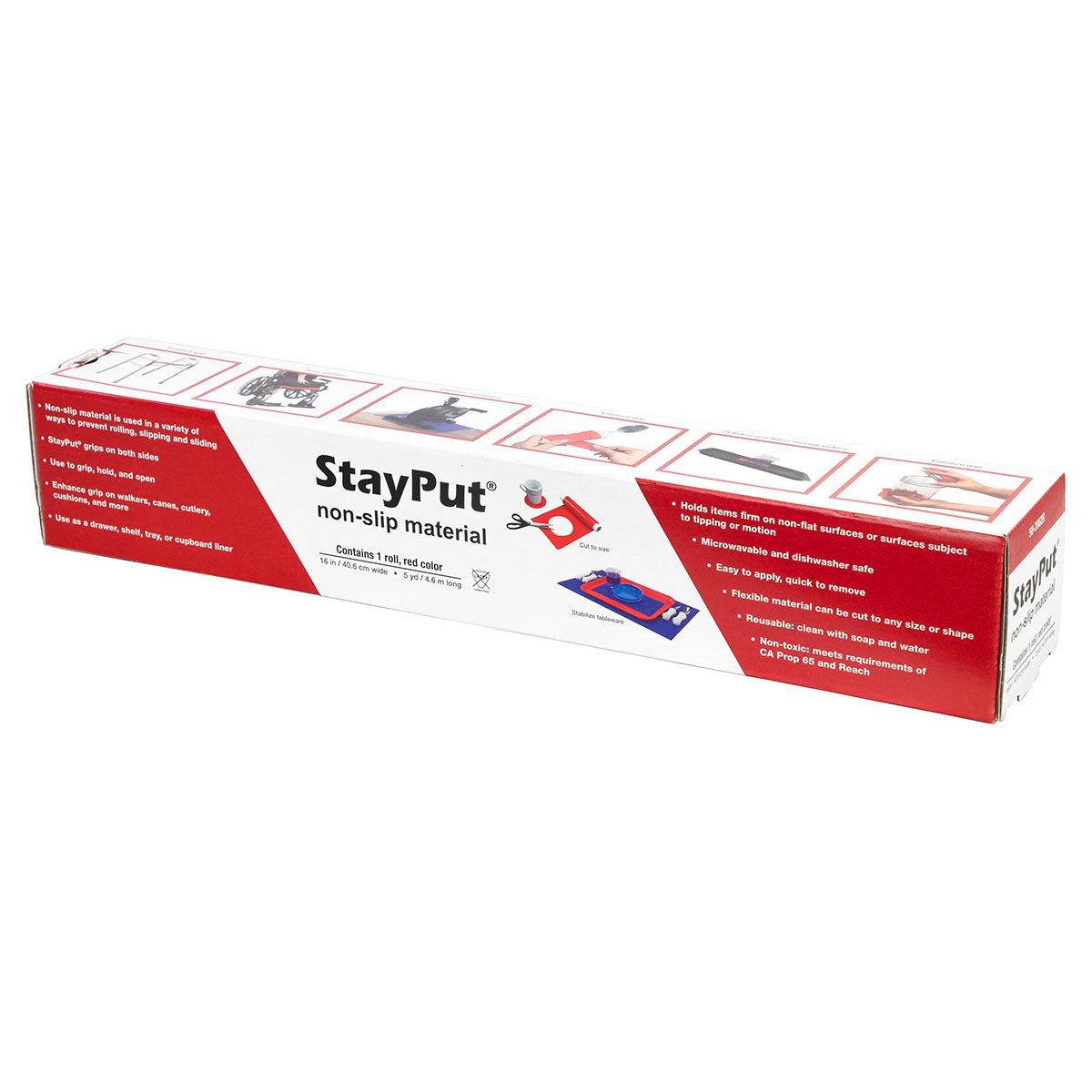 StayPut non-slip material, 16" x 5 yd roll, red