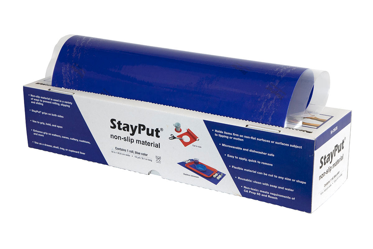StayPut non-slip material, 16" x 10 yd roll, blue