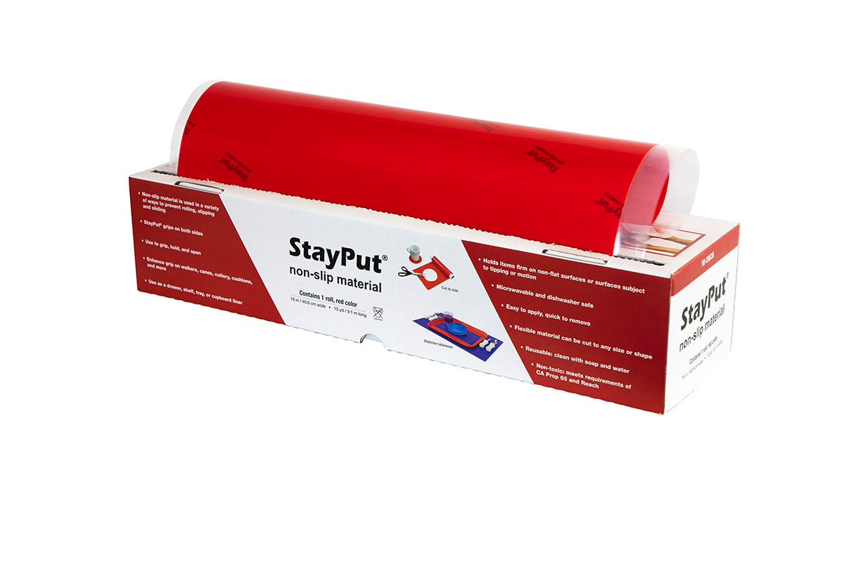 StayPut non-slip material, 16" x 10 yd roll, red