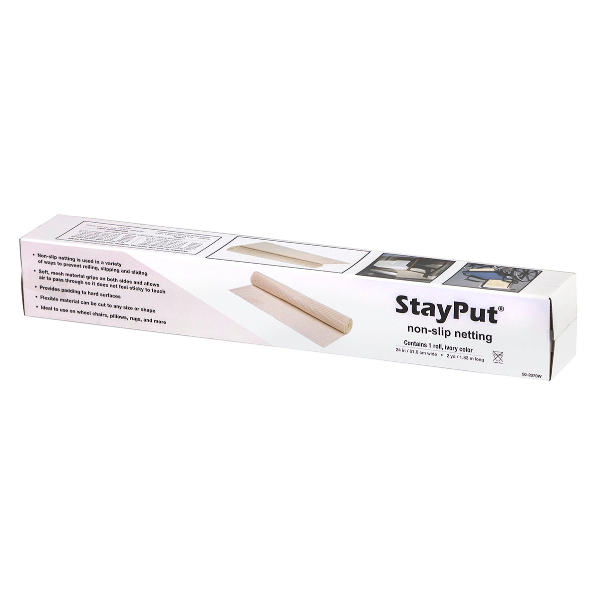 StayPut non-slip netting, 24" x 2 yd roll, ivory
