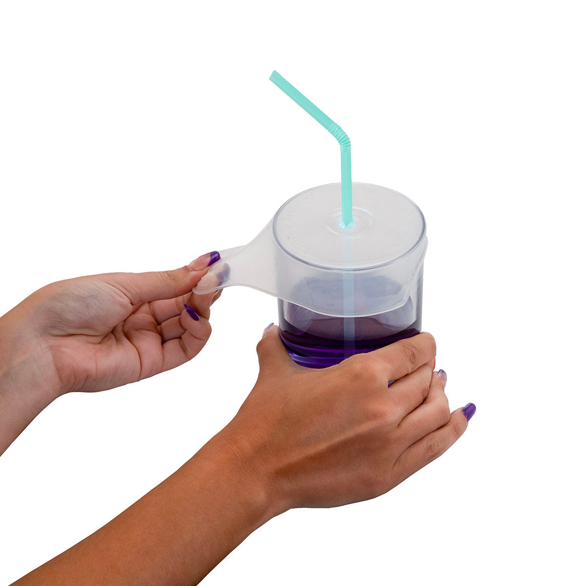 StayPut non-slip grip-n-sip lid, clear, set (contains 10 lids: 5 small and 5 large)